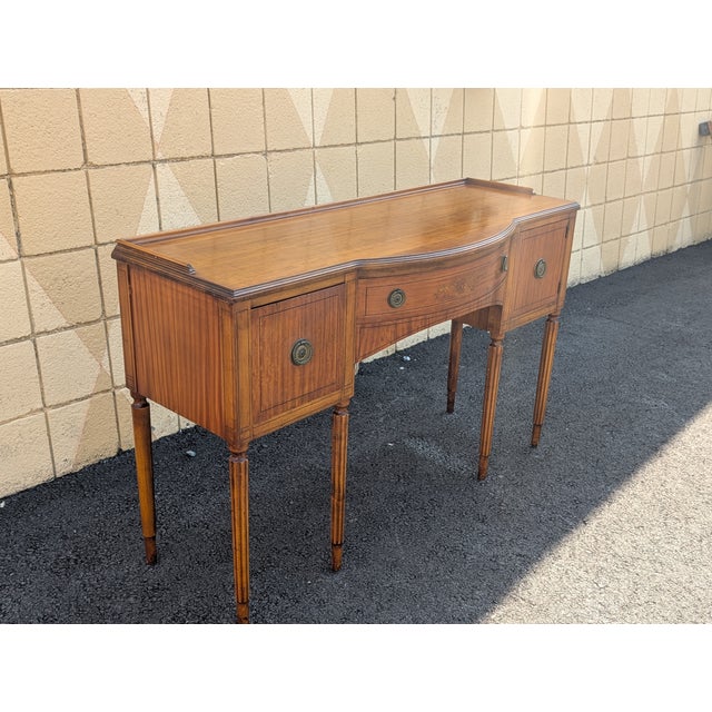 Mid 20th Century Hepplewhite Style Mahogany Bow Front Sideboard For Sale - Image 17 of 18