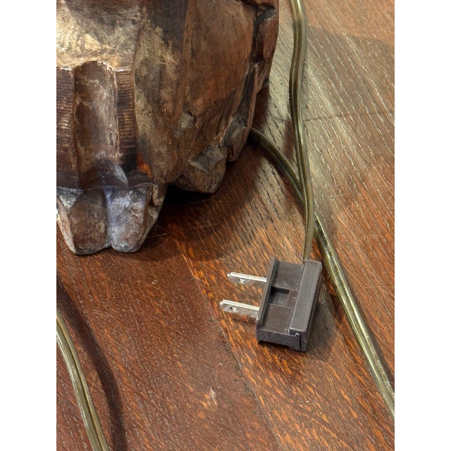 19th Century Carved Altar Stick Table Lamps - a Pair For Sale - Image 10 of 10