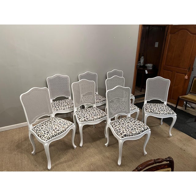 Louis XV Style Cane Back Dining Chairs with Slip Seats - Set of 8 For Sale - Image 9 of 11