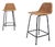Vintage Dutch Rattan and Metal Bar Stools from Rohe Noordwolde, 1950s, Set of 2 For Sale