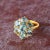 Nina Zhou Aquamarine Diamond Cocktail Ring in 14k Gold, size 8.5 For Sale In Los Angeles - Image 6 of 6