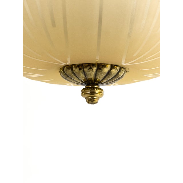 Swedish Brass Ceiling Lamp, 1940s For Sale - Image 4 of 13