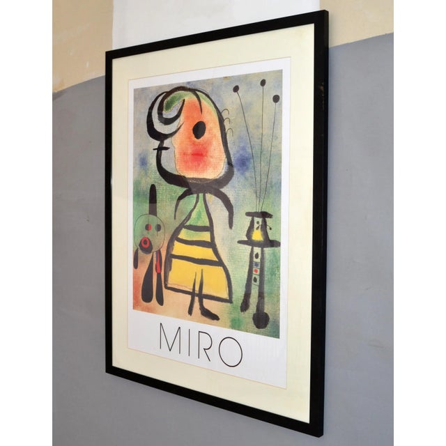 Plastic Joan Miró Femme Et Chat Lithograph Framed Printed Wall Art England 1989 Cartoon For Sale - Image 7 of 12