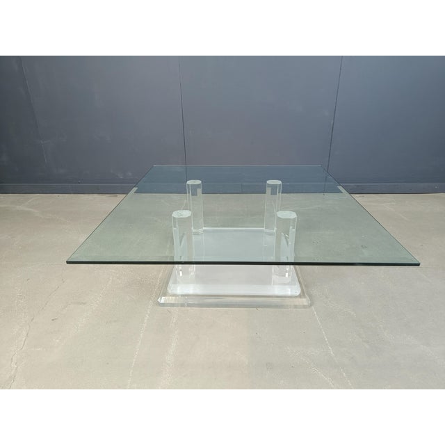 Vintage Acrylic Column Coffee Table, 1970s For Sale - Image 6 of 12