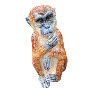 Italian Glazed Ceramic Monkey Stamped Ronzan For Sale