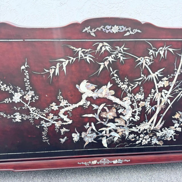 Vintage Chinese Rosewood With Mother of Pearl Inlay Sofa For Sale - Image 4 of 12