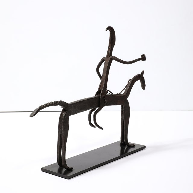 Black A Bamana Wrought Iron Equestrian Sculpture For Sale - Image 8 of 12