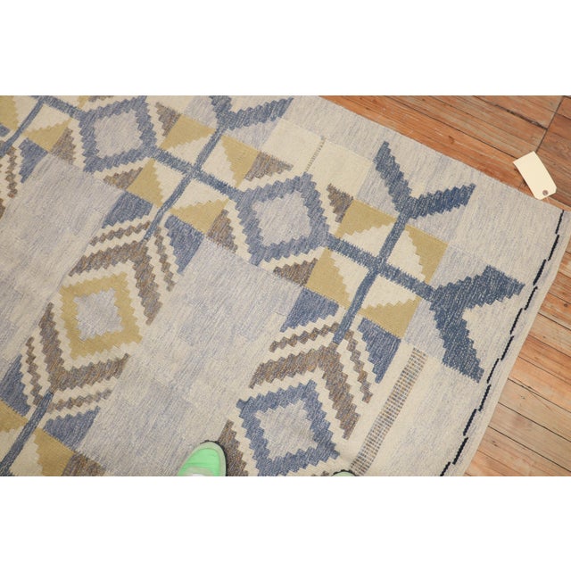 Beige Mid 20th Century Abstract Swedish Kilim - 5'2" x 7'10" For Sale - Image 8 of 9