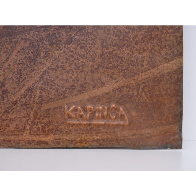 Metal Peacock Hammered Into a Sheet of Copper, Zambia, 1970s For Sale - Image 7 of 11