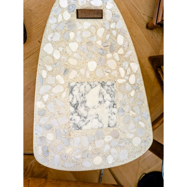 Wood Vintage Terrazzo-Top Side Table With Wood Base For Sale - Image 7 of 9