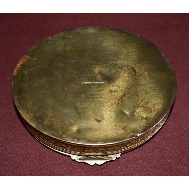 Antique Brass Jewelry Box French Classical Porcelain Vignette For Sale - Image 17 of 18
