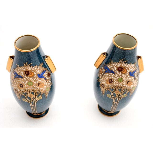 Antique Art Nouveau Vases from Royal Worcester, 1890, Set of 2 For Sale - Image 4 of 11