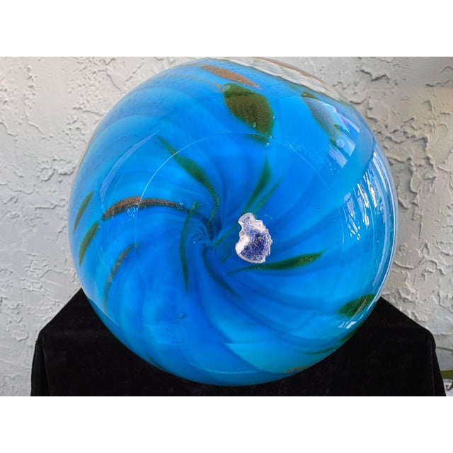 Large Vintage Murano Art Glass Vase With Millefiori Flowers, Gold Aventurine & Heart-Shaped Rim, Italy For Sale - Image 11 of 12