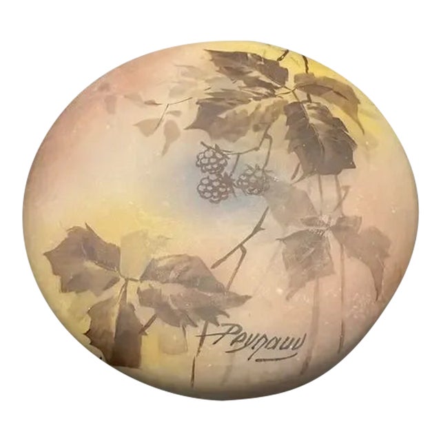 Early 1900s Jean-Simon Peynaud Frosted Glass Candy Jar - Bomboniere Art Deco, Signed For Sale