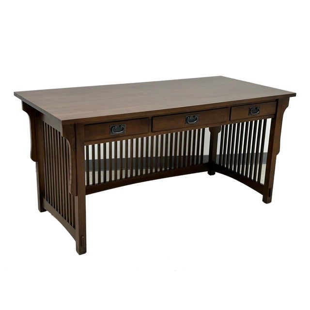 Wood Mission Crofter 3 Drawer Library Desk - Walnut For Sale - Image 7 of 10