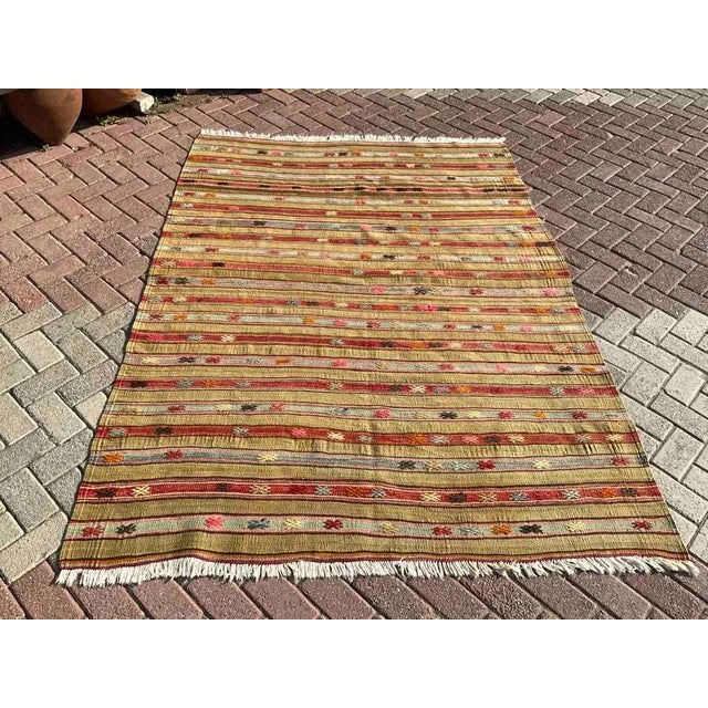 Nomadic Handmade Kilim - 66.5" X 88" For Sale - Image 10 of 10