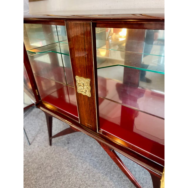 Brown Mid-Century Modern Bar Cabinet, 1950s For Sale - Image 8 of 18