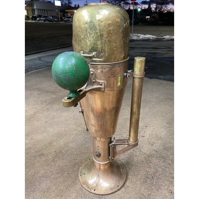 Industrial A. Lietz Company Binnacle & Gimbaled Compass in Bronze San Francisco For Sale - Image 3 of 13