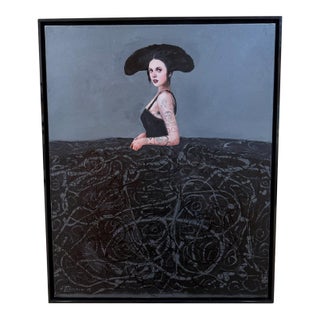 Alfredo Palmero "Menina Negra" Contemporary Figurative Oil Painting on Canvas For Sale
