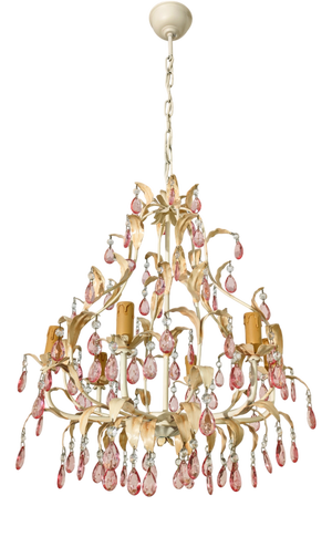 Metal and Glass Chandelier, 1960s
