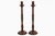English Antique Tall Mahogany Turned and Carved Candlesticks, a Pair For Sale - Image 3 of 7