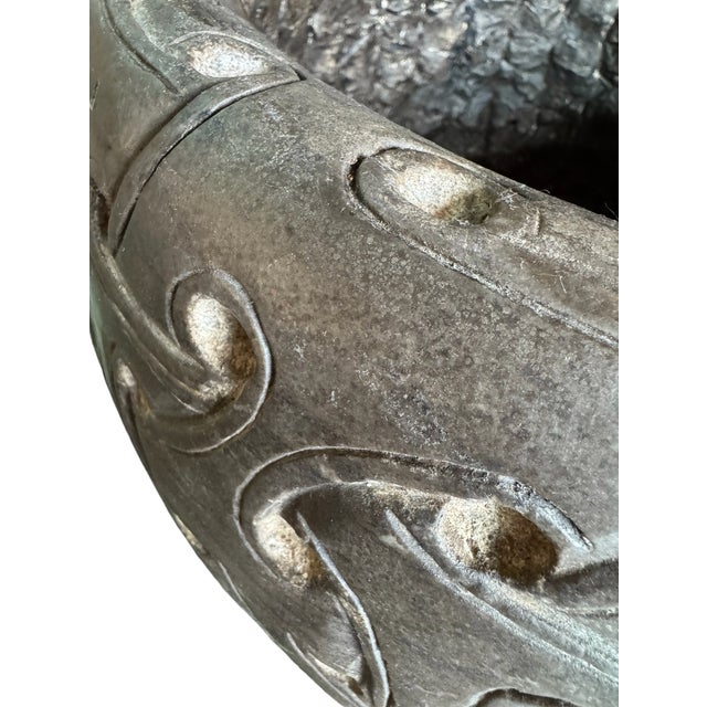 Mid 20th Century Carved Stone Planter With Celtic-Style Design For Sale - Image 5 of 13