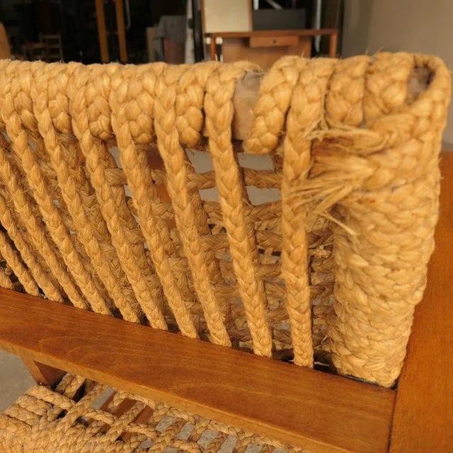 Brown Vintage Armchair by Audoux & Minet, 1940s For Sale - Image 8 of 9