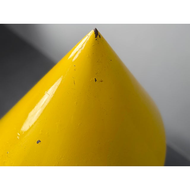 Metal Large Yellow Aluminum and Iron Table Lamp, France, 1950s For Sale - Image 7 of 12