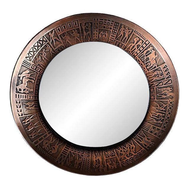 Mid-Century Italian Copper Mirror by Furgeri, 1960s For Sale