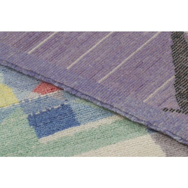 Textile Vintage Italian Abstract Geometric Rug in Bright Pastel Tones - Rug & Kilim For Sale - Image 7 of 7