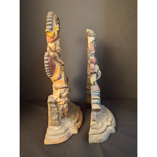 Antique Early 20th-Century Cast Iron "Punch & Judy" Figural Doorstops - A Pair For Sale - Image 13 of 18