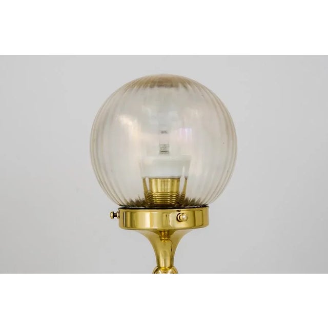 Art Deco table lamp from Vienna around the 1920s with original shade Polished and stove enameled. European Plug (up to...