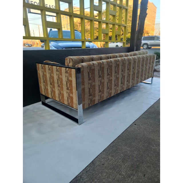 Milo Baughman Chrome Frame Sofa For Sale - Image 9 of 13