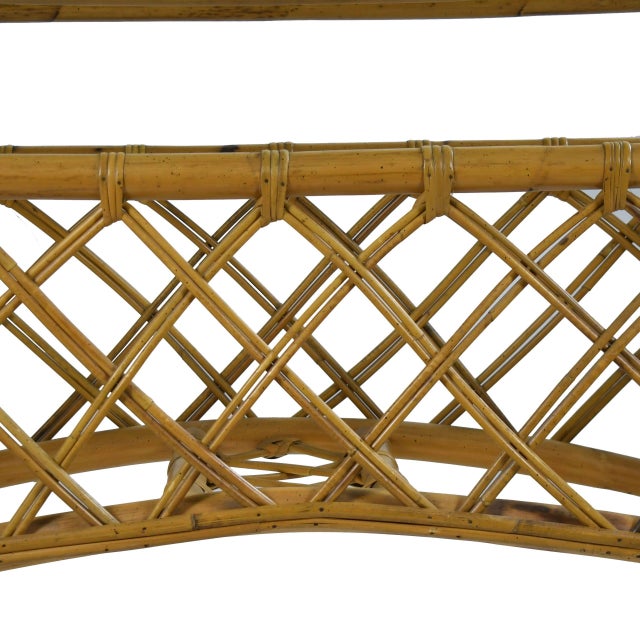 Organic Bamboo and Rattan Vintage Dining Table For Sale - Image 4 of 4