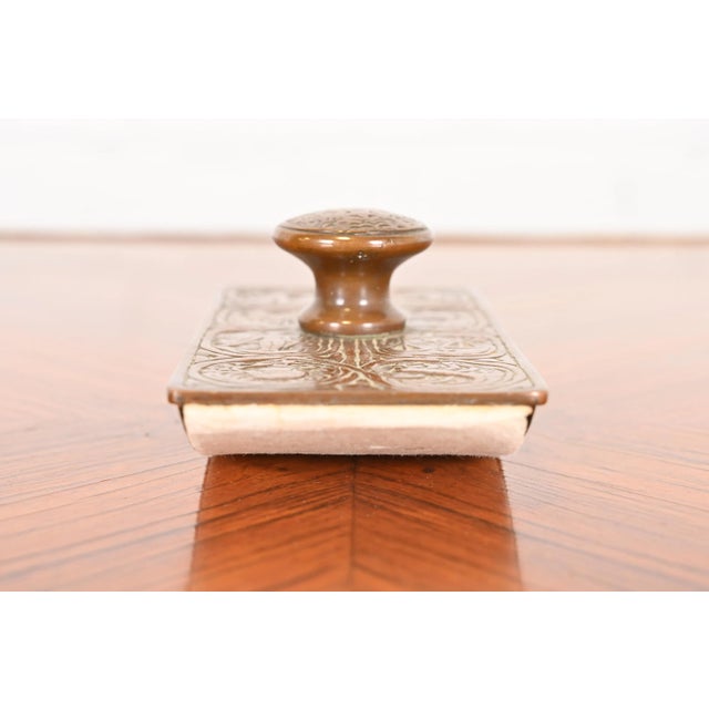 Tiffany Studios New York "Zodiac" Bronze Rocker Blotter and Blotter Ends, Circa 1910 For Sale - Image 11 of 13