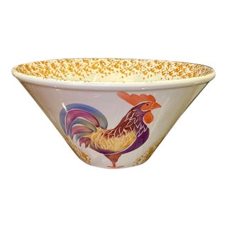 Italian Ceramic Rooster Bowl For Sale