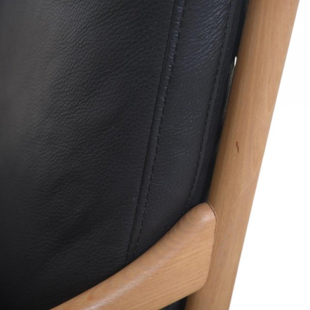 Colonial Chair in Ash and Black Leather from Ole Wanscher, 1990s For Sale - Image 10 of 13