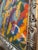 Large Vibrant Abstract Mixed Media Painting on Canvas Ornate Silver Frame Statement Art For Sale - Image 10 of 12