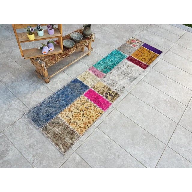 Vintage Wool Hallway Runner For Sale - Image 4 of 10