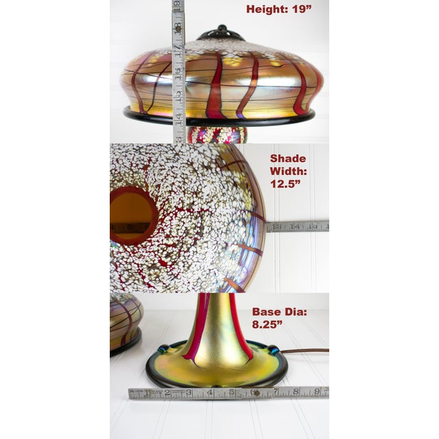 Large Gold "Cherry Blossom" Table Lamp by Carl Radke Signed, Dated For Sale - Image 12 of 12