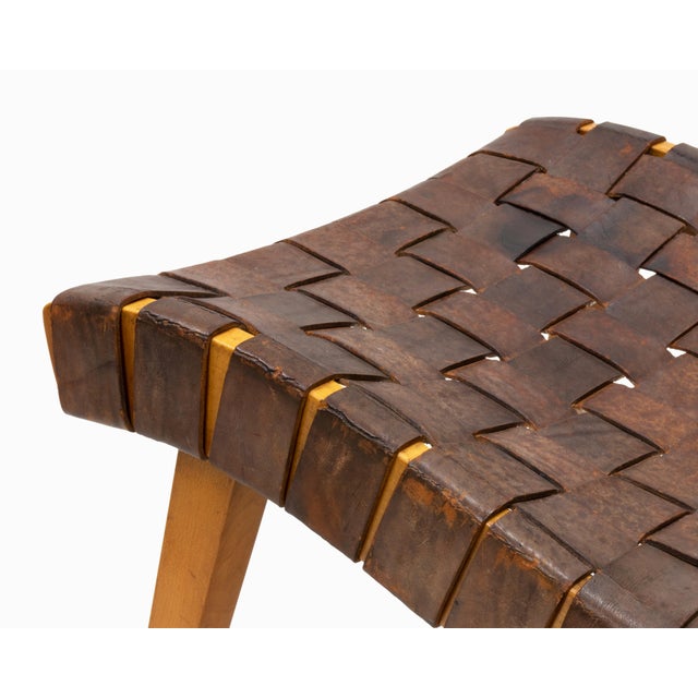 Brown Vintage Mid Century "Model 654" Leather Chair and Ottoman by Jens Risom For Sale - Image 8 of 14