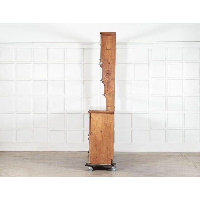 Wood Large 19th Century English Pine Waterfall Dresser For Sale - Image 7 of 18