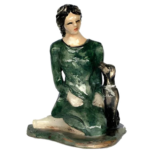 Ceramic Pottery Rossicone Figure Sculpture by Domenico Purificato For Sale