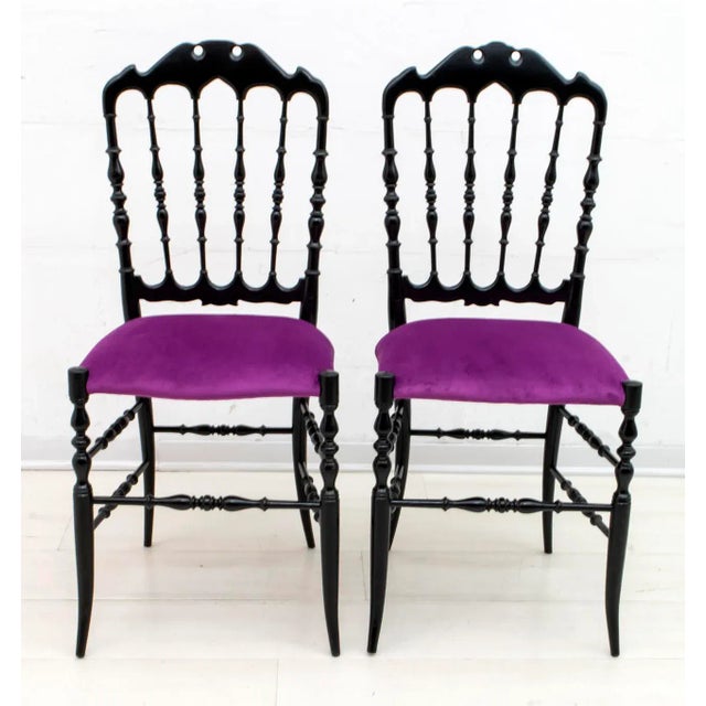 Set of Mid-Century Italian Chiavari Dining Chairs by Giuseppe Descalzi, 1950s For Sale - Image 4 of 9