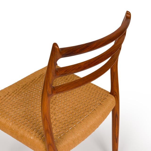 Vintage Niels Otto Møller Model 78 Dining Chairs – Rosewood Danish Cord Set of 4 For Sale - Image 13 of 13