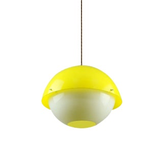 Space Age Yellow Acrylic Glass Pendant Lamp, 1970s For Sale