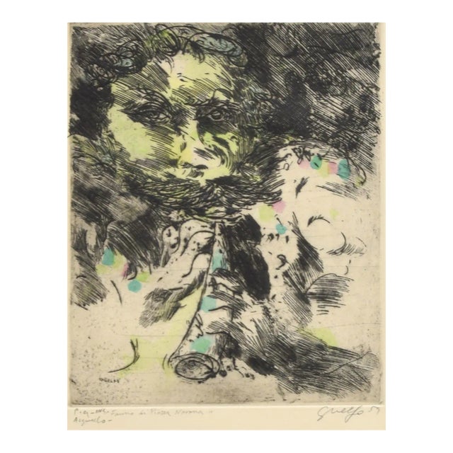 Guelfo Bianchini, Faun, Etching, 1959 For Sale