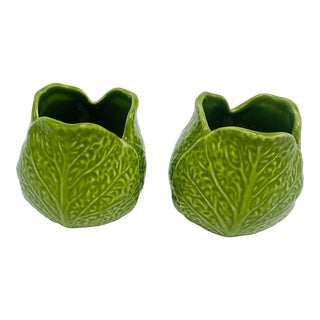 Lettuce Leaf Bowls, a Pair For Sale