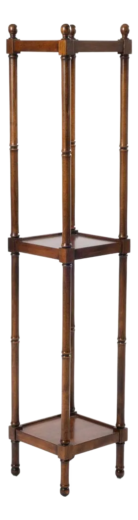 Vintage Brandt Cherry Faux Bamboo 3 Tier Etargere