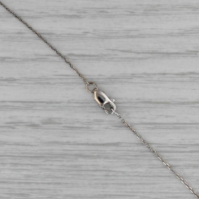 2010s 0.36ctw Diamond Halo Pendant Necklace 14k White Gold 18" Cable Chain For Sale - Image 5 of 6